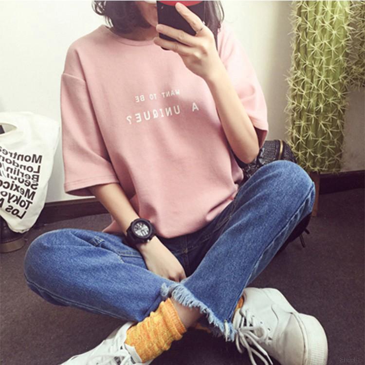 FREESHIP ĐƠN 99K_ Áo thun nữ tay ngắn in chữ trẻ trung thời trang Hàn Quốc