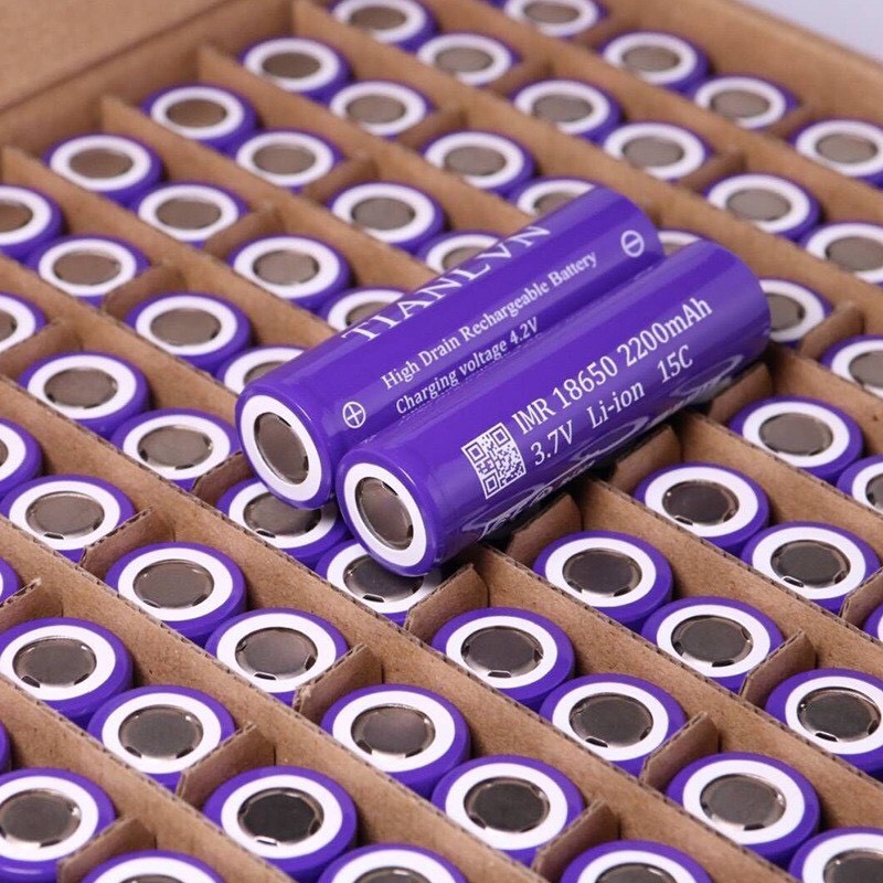 Pin tím TL IMR 18650 xả cao 15c , 2200mAh, chuyên pin Power Tools.