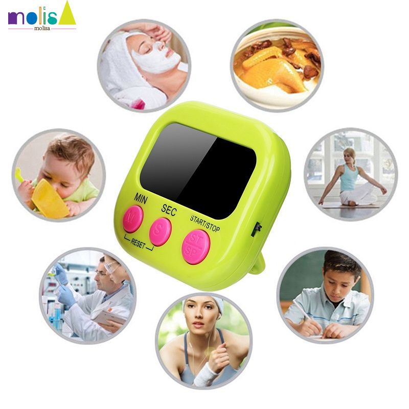 Đồng hồ hẹn giờ kỹ thuật số có giá đỡ từ tính màn hình LCD dùng trong nấu ăn