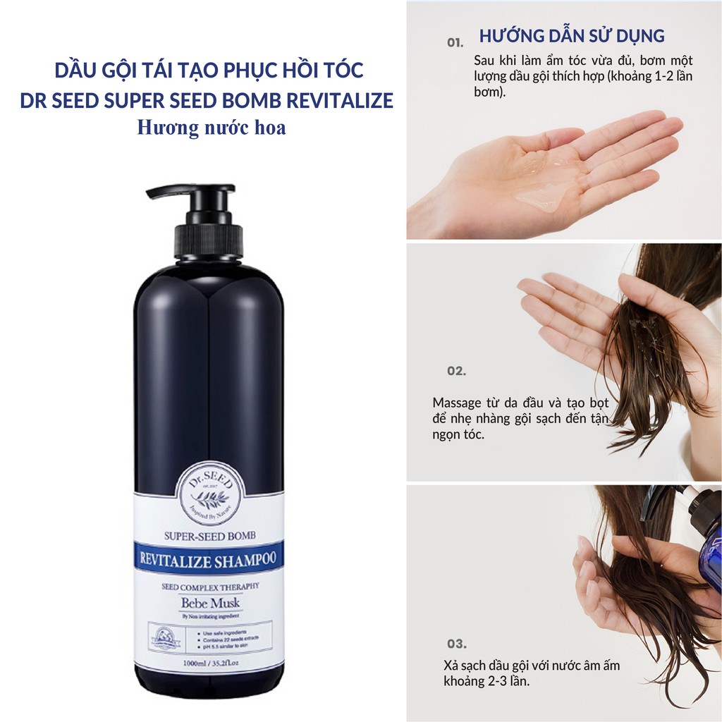 [Mã BMLT35] Dầu Gội Phục Chống Rụng và kích thích mọc tóc DR SEED Làm Sạch Da Đầu, Giảm Gãy Rụng 500ml - 1000ml