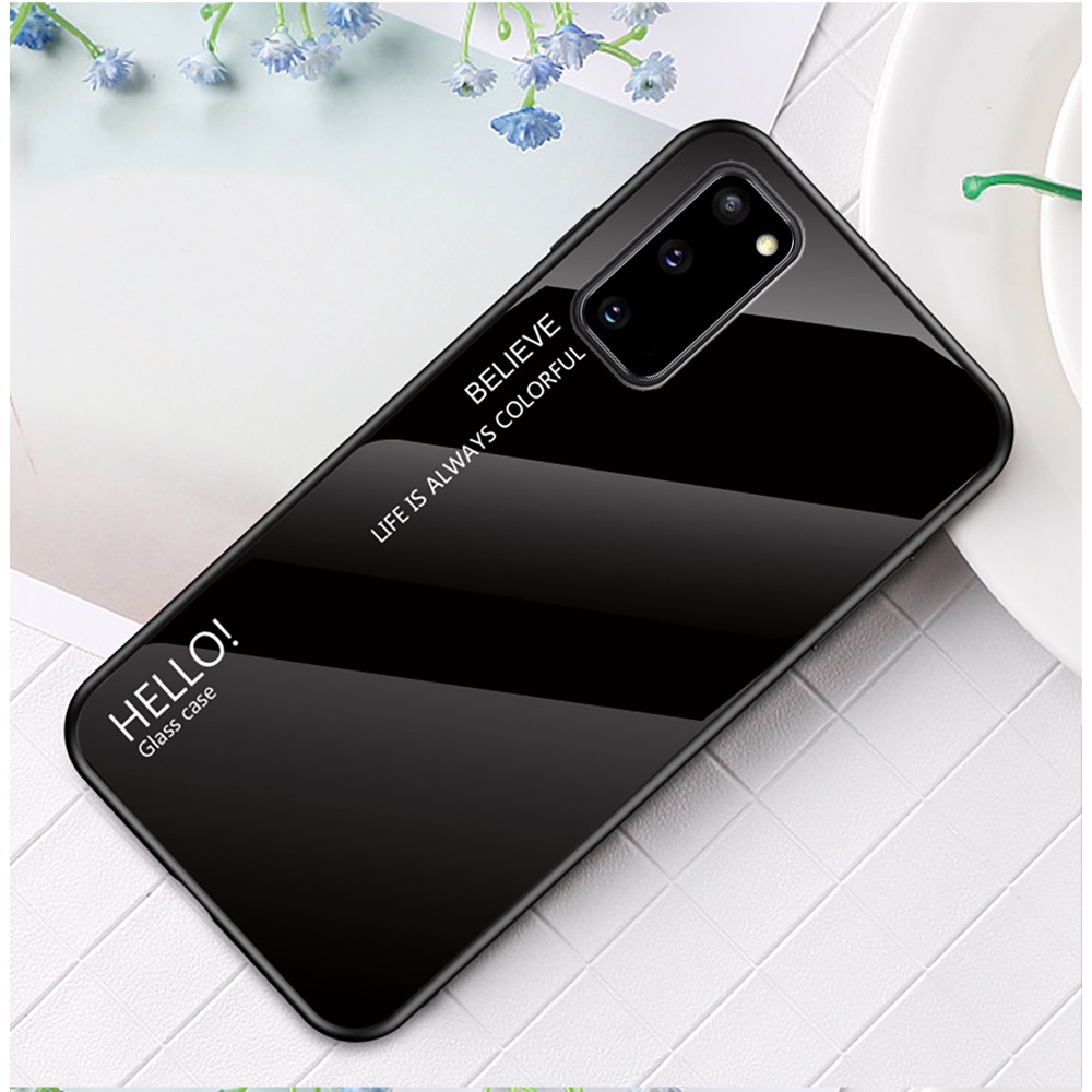 Ốp điện thoại cường lực khung silicone cho Samsung Galaxy S20 FE S20 Ultra S20 Plus Note 20 Ultra M51 M31S