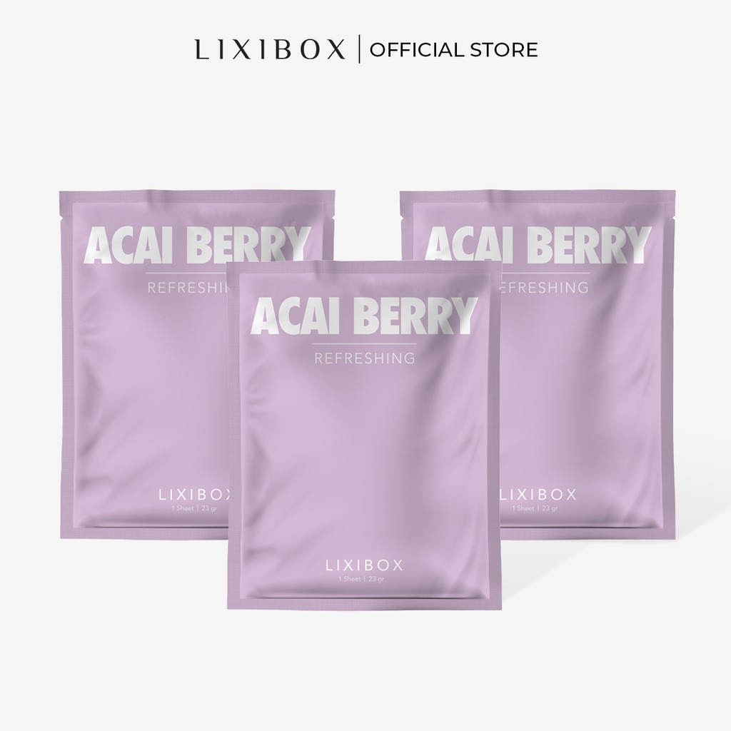 [HB Gift] Set 3 Mặt Nạ Dưỡng Da Lixibox - Acai Berry (23gr/cái)