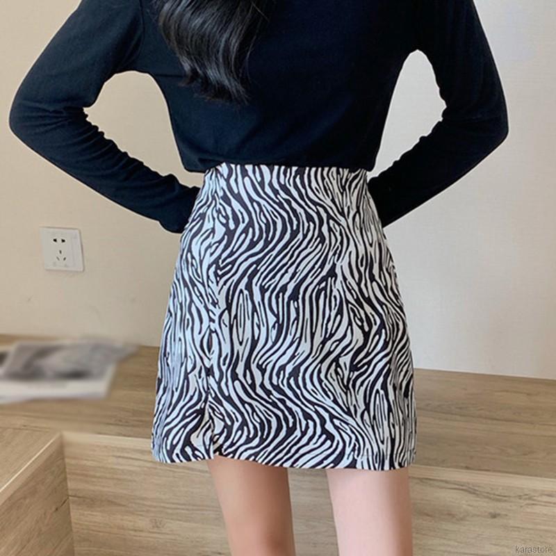 Chân Váy Nữ Lưng Cao Họa Tiết Sọc Vằn Thời Trang Hàn | BigBuy360 - bigbuy360.vn