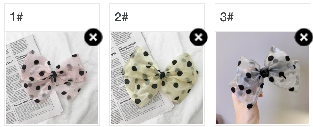 Kẹp Tóc Nơ Lớn Họa Tiết Chấm Bi Phong Cách Hàn Quốc