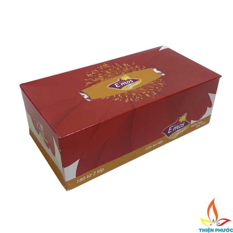 Khăn giấy ăn vuông Emos 180 tờ, giấy ăn cao cấp SUKADO