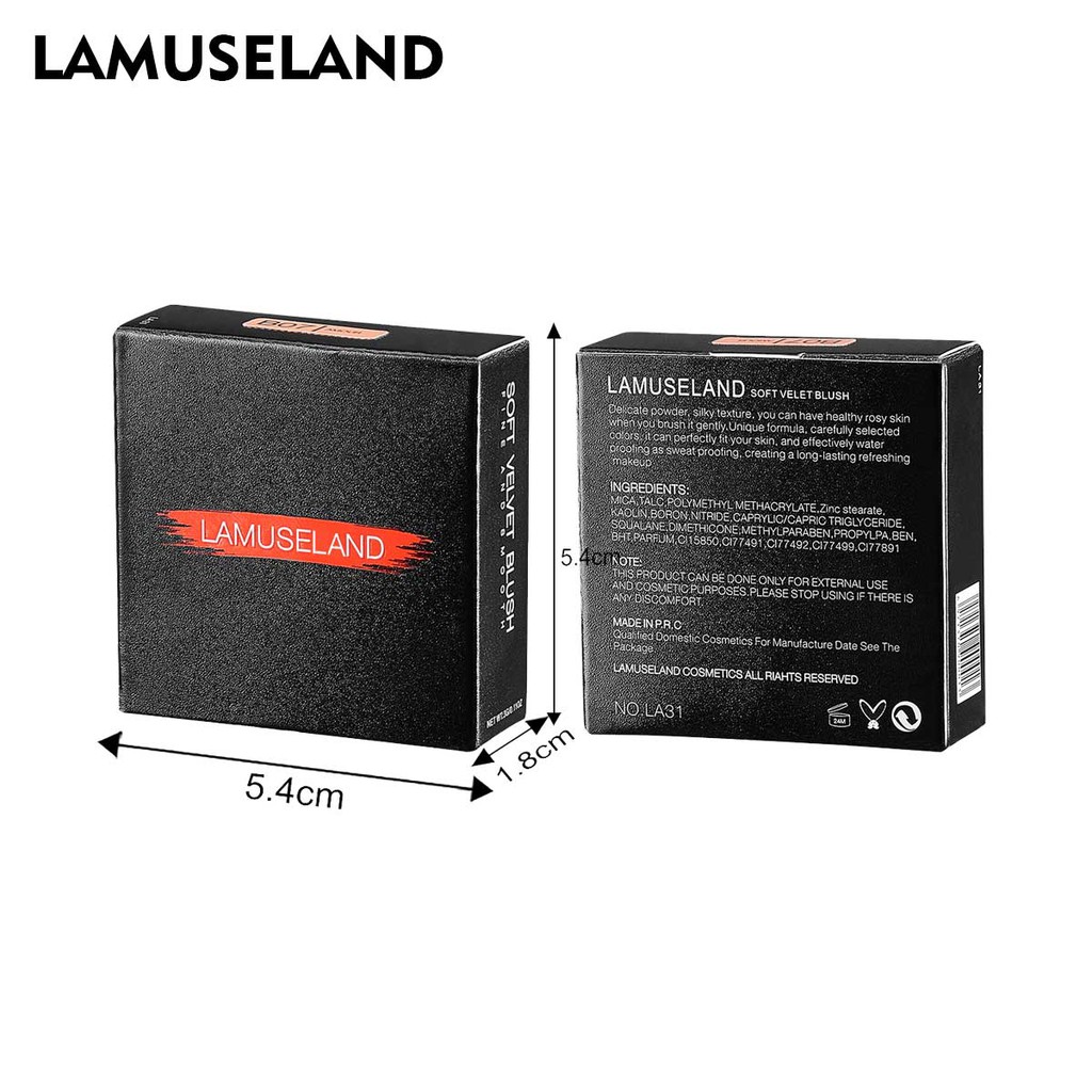 Phấn má hồng LAMUSELAND LAS301 kèm cọ tiện dụng 30g