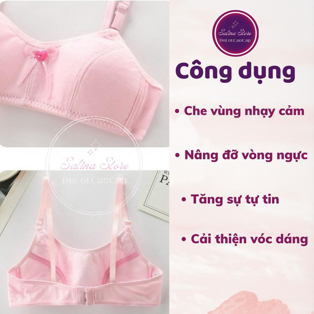 Áo lót học sinh, áo dây cho bé gái tuổi dậy thì, áo ngực trẻ giai đoạn phát triển, cài sau 2 móc - SALINA STORE