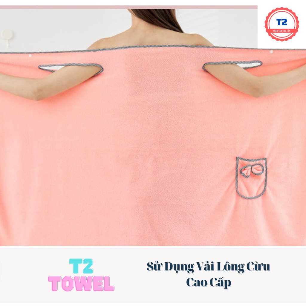 Áo choàng tắm lông cừu có cúc bấm mềm mịn siêu thấm hút nước 1mx1m2