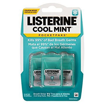 [Bill Mỹ]  Miếng ngậm thơm miệng LISTERINE CHÍNH HÃNG Ngậm thơm Miệng LISTERINE POCKETPAKS vỉ 3 hộp (hộp 24 miếng)