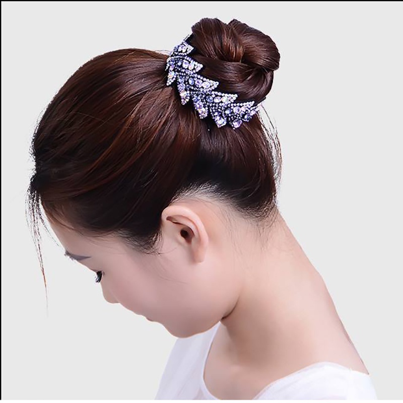 Kẹp Tóc Đính Đá Pha Lê Tím Nhiều Màu Sắc Thời Trang Dành Cho Người Lớn