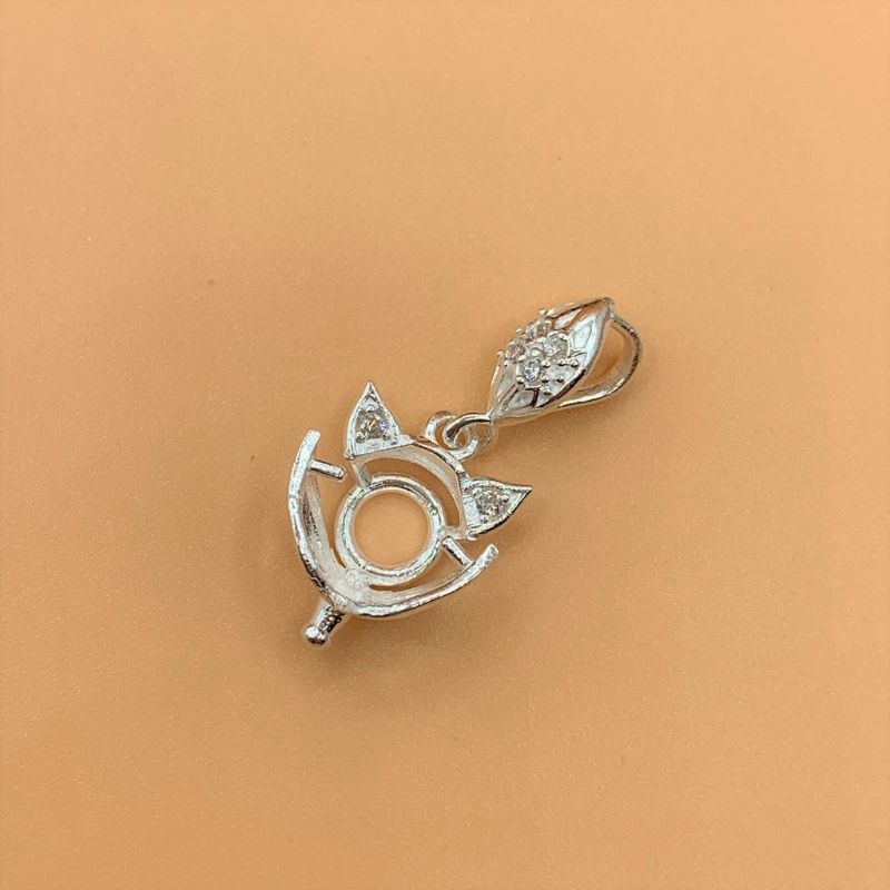 phôi mặt hồ ly bạc ta gắn đá 8mm