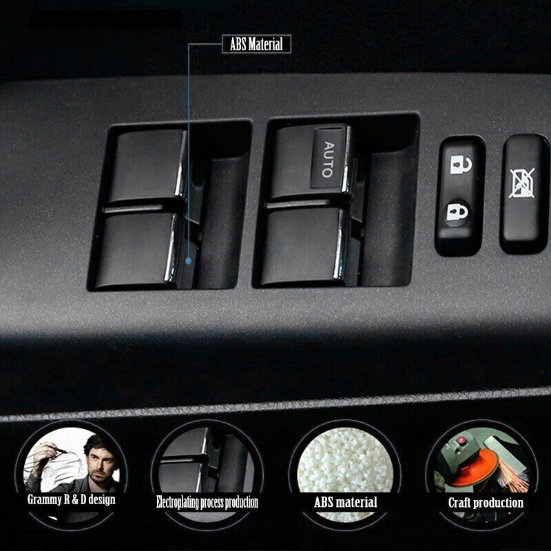 Dải Dán Công Tắc Cửa Kính Xe Hơi Cho Toyota Land Cruiser Prado FJ150 FJ200 Corolla RAV 4 Camry 2010-2018