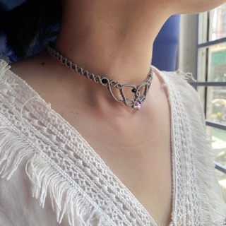 Vòng cổ macrame choker. Dây chuyền handmade phối pha lê