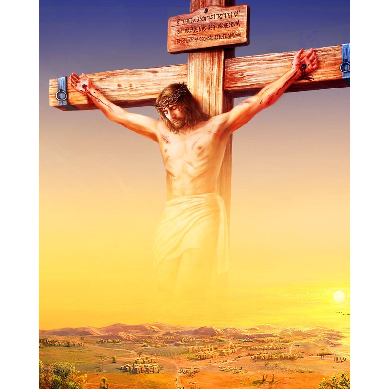 Bộ Tranh Đính Đá 5D Họa Tiết Chúa Jesus Độc Đáo DIY Dùng Trang Trí Nhà Cửa