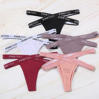 Set 2 Quần Lót FINETOO D005 Bằng Cotton Lọt Khe Phong Cách Gợi Cảm Thoải Mái Cho Nữ