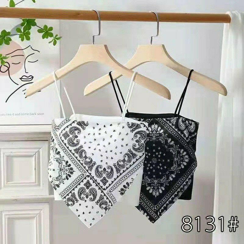 Áo bra lụa khăn yếm 8131 họa tiết hoa văn độc đẹp lạ, bra CHUN mềm mát.