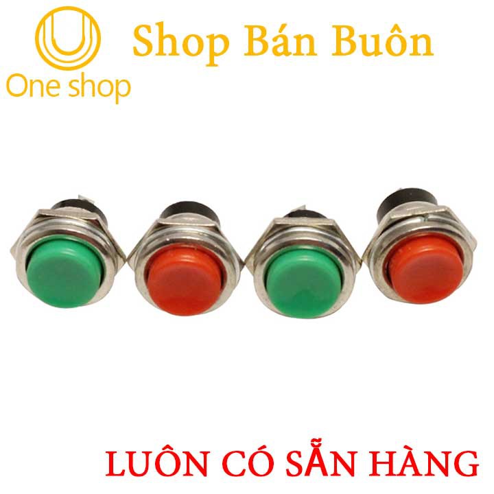 Combo 3 Nút Nhấn Đề Sắt Loại To 15mm- Màu Sắc Ngẫu Nhiên Đỏ-Xanh