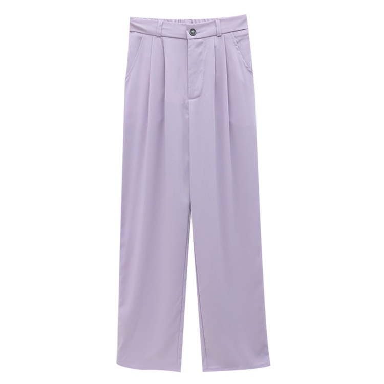 Quần dài ống rộng màu trơn thiết kế mới kiểu dáng đơn giản năng động thời trang