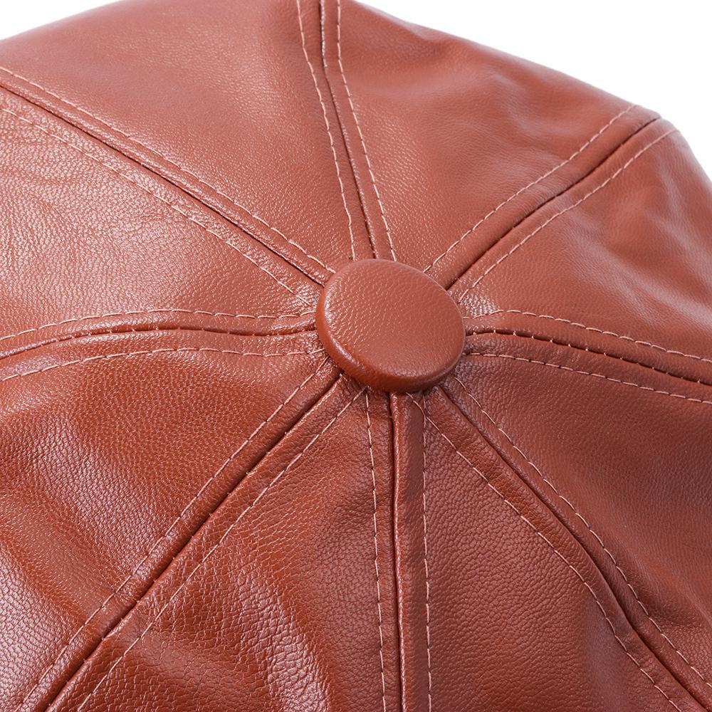 MELODG Mũ Nồi Da PU Màu Trơn Thời Trang Cho Nam