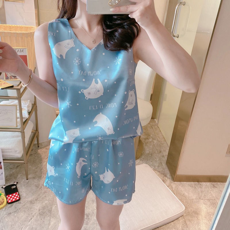 Bộ Đồ Ngủ Sát Nách Họa Tiết Đáng Yêu Cho Nữ | BigBuy360 - bigbuy360.vn