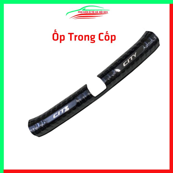 Ốp chống trầy cốp City 2021-2022 thép không gỉ vân Titan chống trầy bảo vệ xe