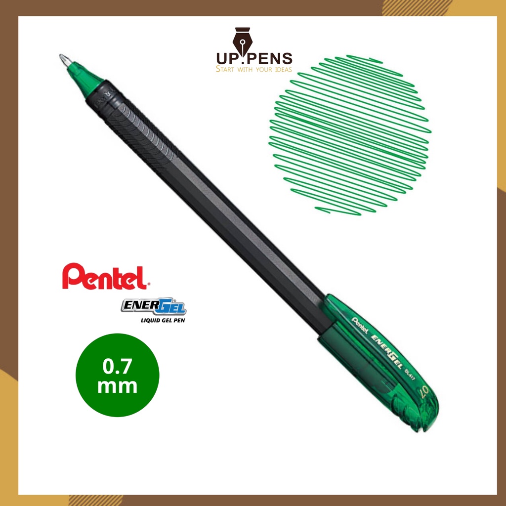 Bút gel Pentel Energel Roller Gel Pen BL417 - Metal tip 0.7mm - Màu xanh lá (Green)