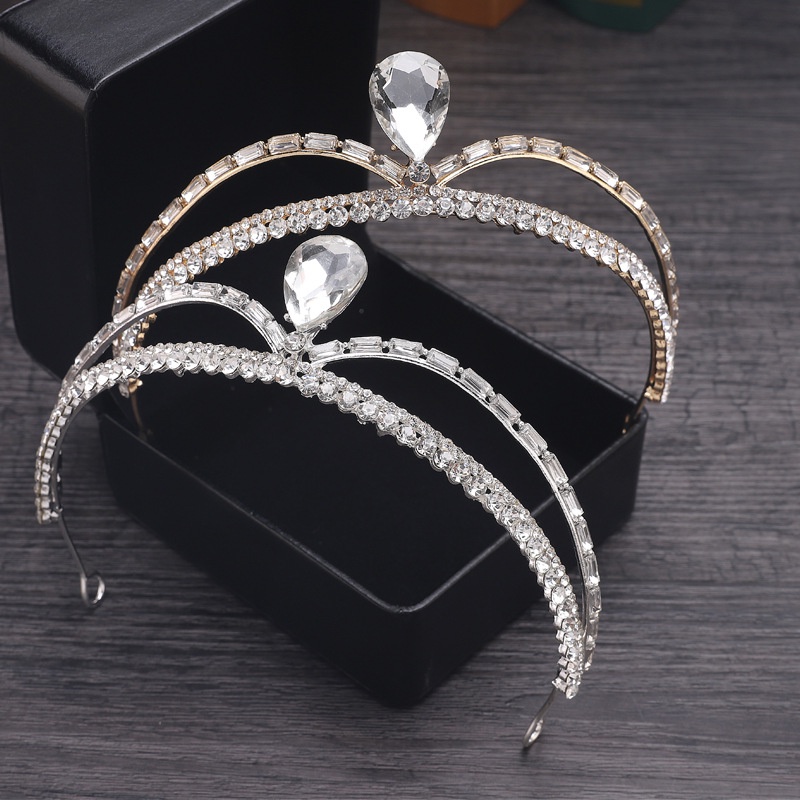 Cài tóc hình vương miện đính đá giả phong cách Âu Mỹ thời trang cô dâu