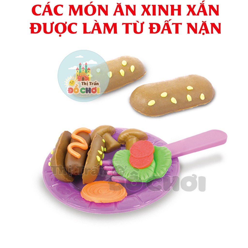 Bộ đồ chơi đất nặn an toàn cho bé có khuôn làm đồ nướng BBQ kèm theo 8818B - Thị trấn đồ chơi