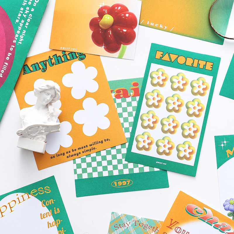 Set 50 Tờ Giấy Ghi Chú Họa Tiết Dễ Thương Phong Cách Hàn Quốc Trang Trí Sổ Tay/ Đồ Thủ Công diy