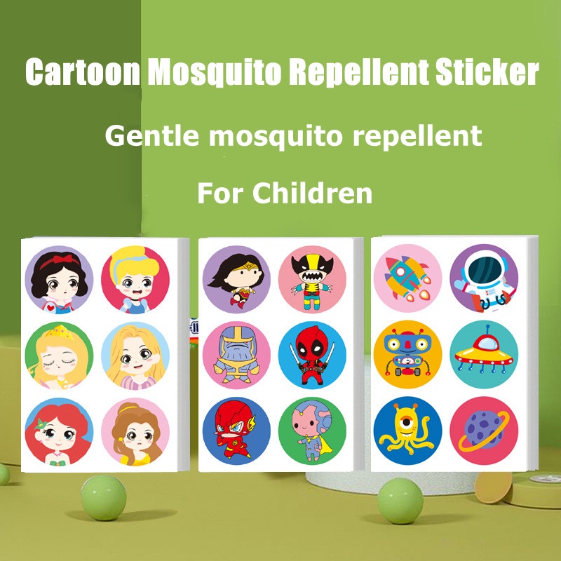 Set 6 Miếng Dán Chống Muỗi Họa Tiết Hoạt Hình Cho Bé