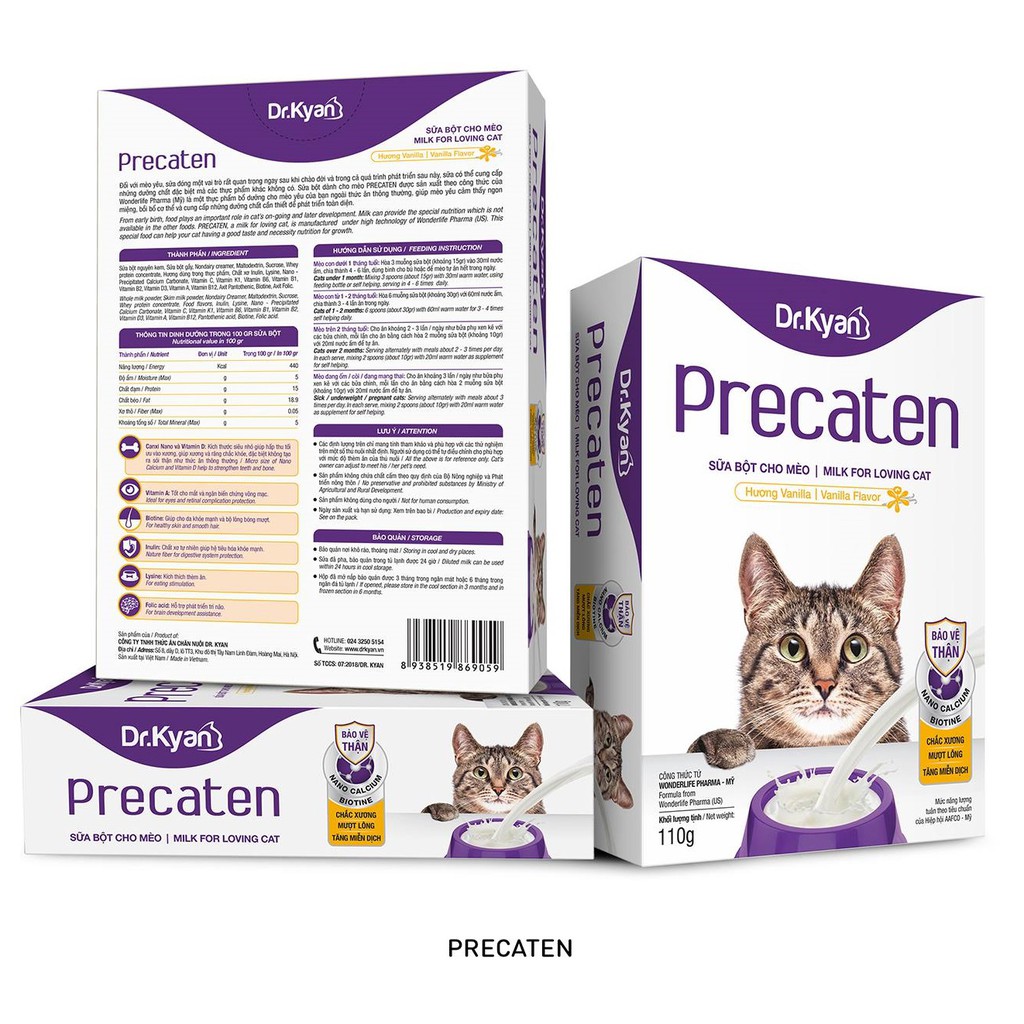 Sữa bột cho mèo Dr.Kyan Precaten 400g - 110g