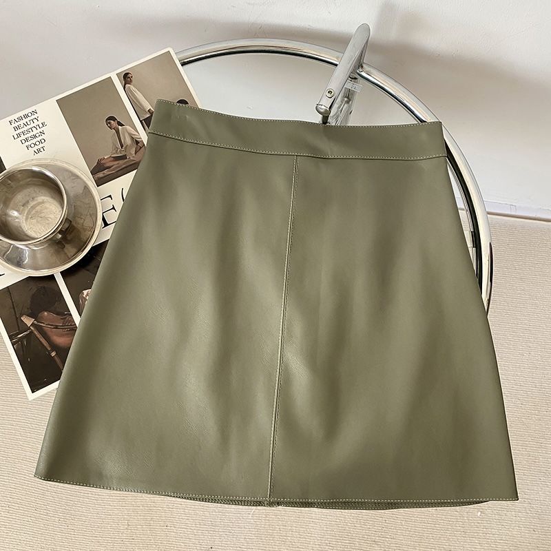Chân Váy Chữ a Lưng Cao Bằng Da Thời Trang Thu Đông Dành Cho Nữ