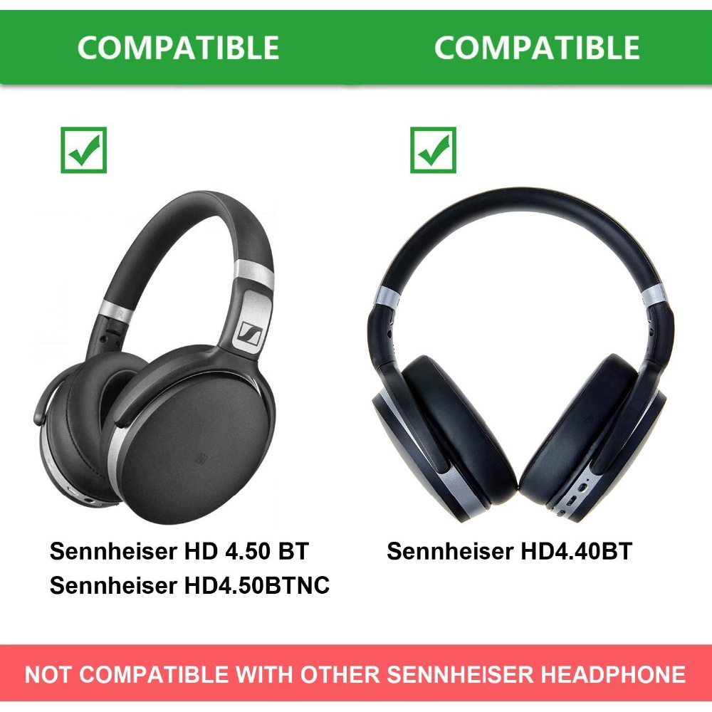 Đệm Xốp Cotton Phối Da Bọc Đầu Tai Nghe Cho Sennheiser HD4.50 HD4.40BT HD350BT HD400S HD420S HD458BTNC HD300 Ốp