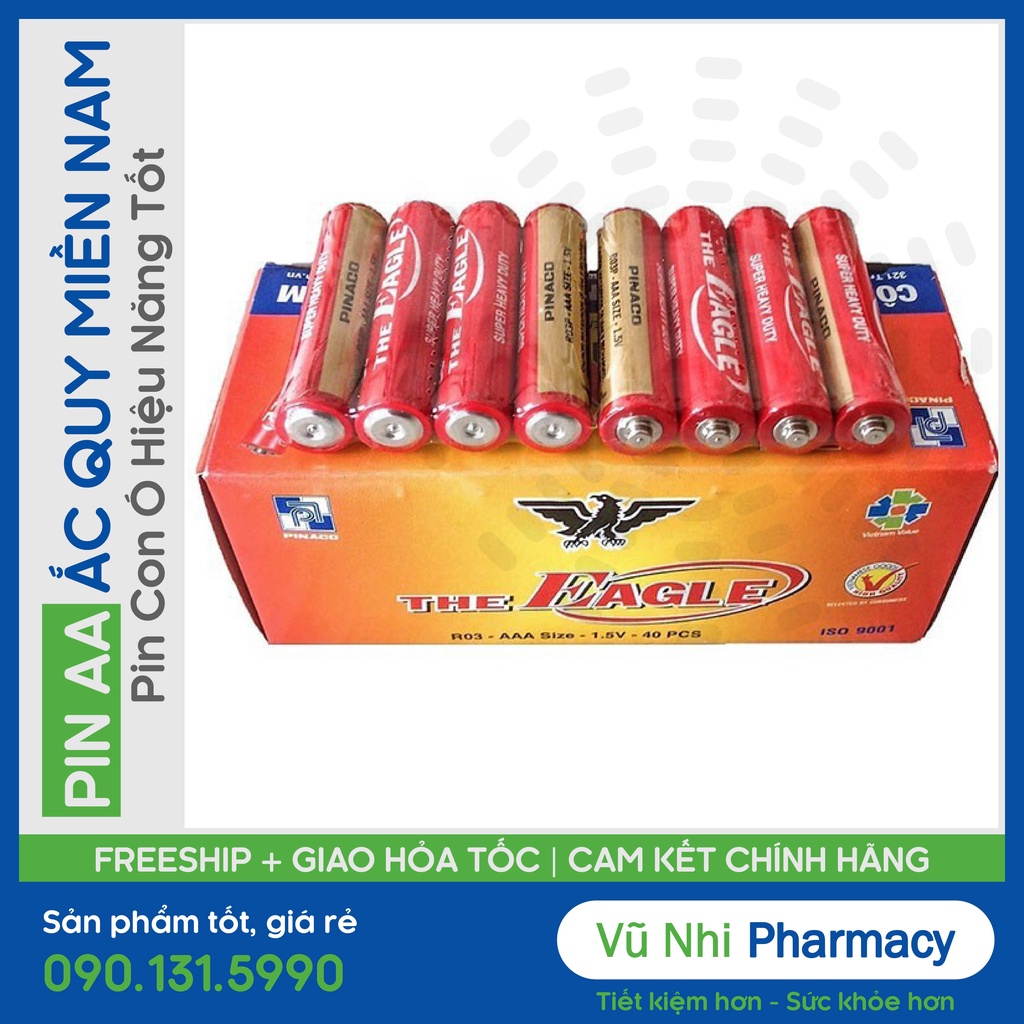 PIN Con Ó Brand Việt Nam Pinaco -  Pin AAA - Pin Tiểu - Pin Đũa 1.5V