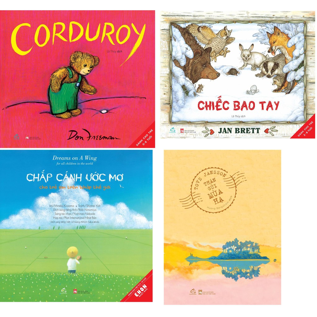 Sách - Combo 4 Cuốn Ehon CORDUROY + Chắp Cánh Ước mơ + Thân Gửi Mùa Hạ + Chiếc Bao Tay ( tặng móc khóa)