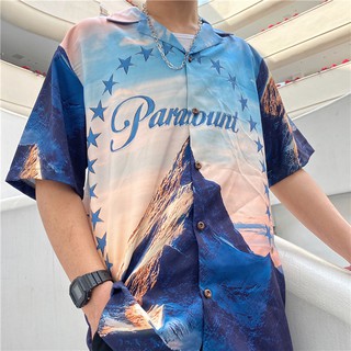 ÁO SƠ MI NAM TAY NGẮN, ÁO SƠ MI ĐẸP HÌNH ĐỈNH NÚI, ÁO TAY NGẮN NAM - LJINSTORE