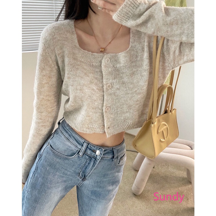 Áo Cardigan Dệt Kim Tay Dài Phong Cách Thời Trang Hàn Quốc Dành Cho Nữ