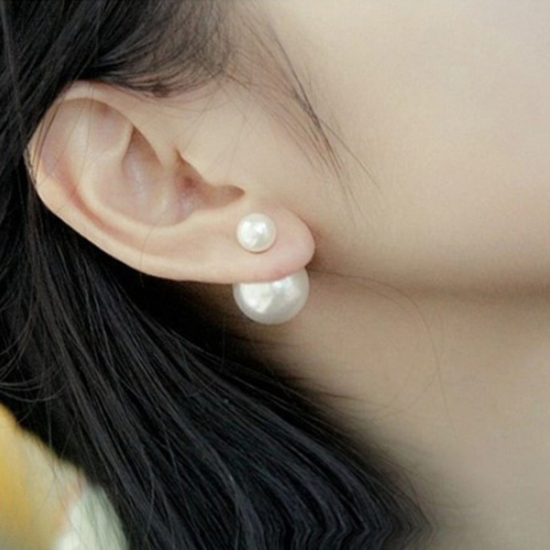 Khuyên Tai Nhựa Đính Ngọc Trai Thời Trang Cho Nữ