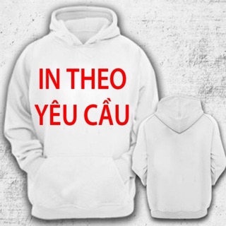 Áo hoodie unisex nam nữ hinh theo yêu cầu có bigsize vải nỉ bông dày dặn