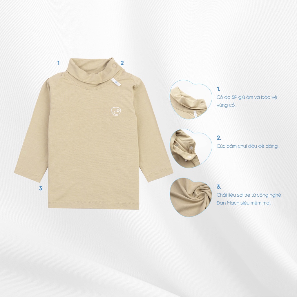 Áo giữ nhiệt sợi tre BU Baby có cúc vai