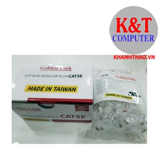 Đầu hạt mạng RJ45 nhựa Golden Link CAT 5E (100 đầu/ 1 hộp)
