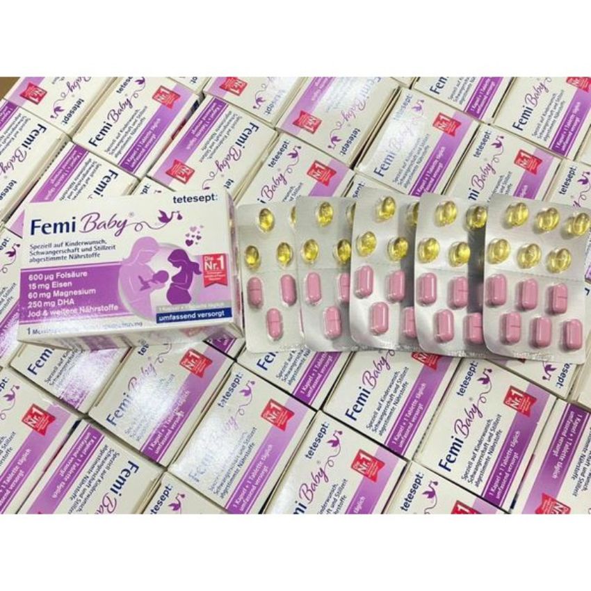 Vitamin bầu tổng hợp Tetesept Femi Baby của Đức 60 viên bổ sung dưỡng chất cần thiết như sắt, axit folic, sắt, iot