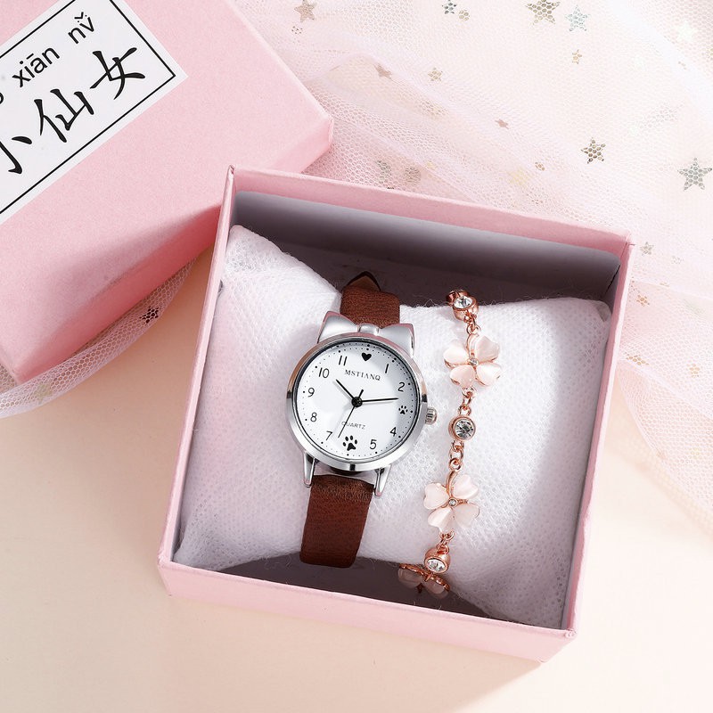 Đồng hồ thời trang nữ Mstianq MS025 dây da cực đẹp, mặt tròn nhỏ xinh xắn, số giờ dể dàng xem giờ | BigBuy360 - bigbuy360.vn