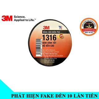 Băng keo điện PVC 3M 1316 cách điện 600V bám dính cực tốt , độ bề cực cao