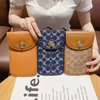 Coach Túi Da Mini Đeo Chéo Đựng Điện Thoại Sang Trọng Cho Apple Samsung Huawei OPPO 6.1 Inch