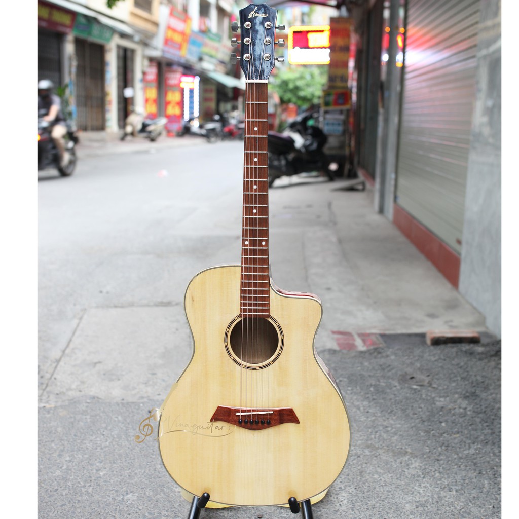 Đàn guitar acoustic VG-SPEM mặt gỗ thịt có ty chỉnh cần-  guitar acoustic giá rẻ chính hãng chơi lâu dài ok