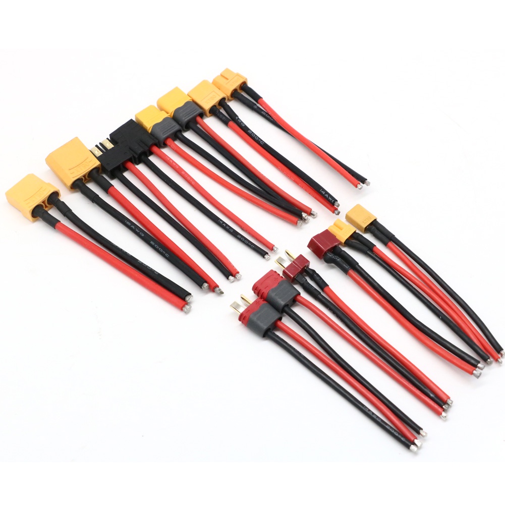 Dây Cáp Silicone Nối đực Cái Male / Female 14 /18AWG 100mm Cho Pin RC XT60 XT30 T XT90 dùng cho pin Lipo