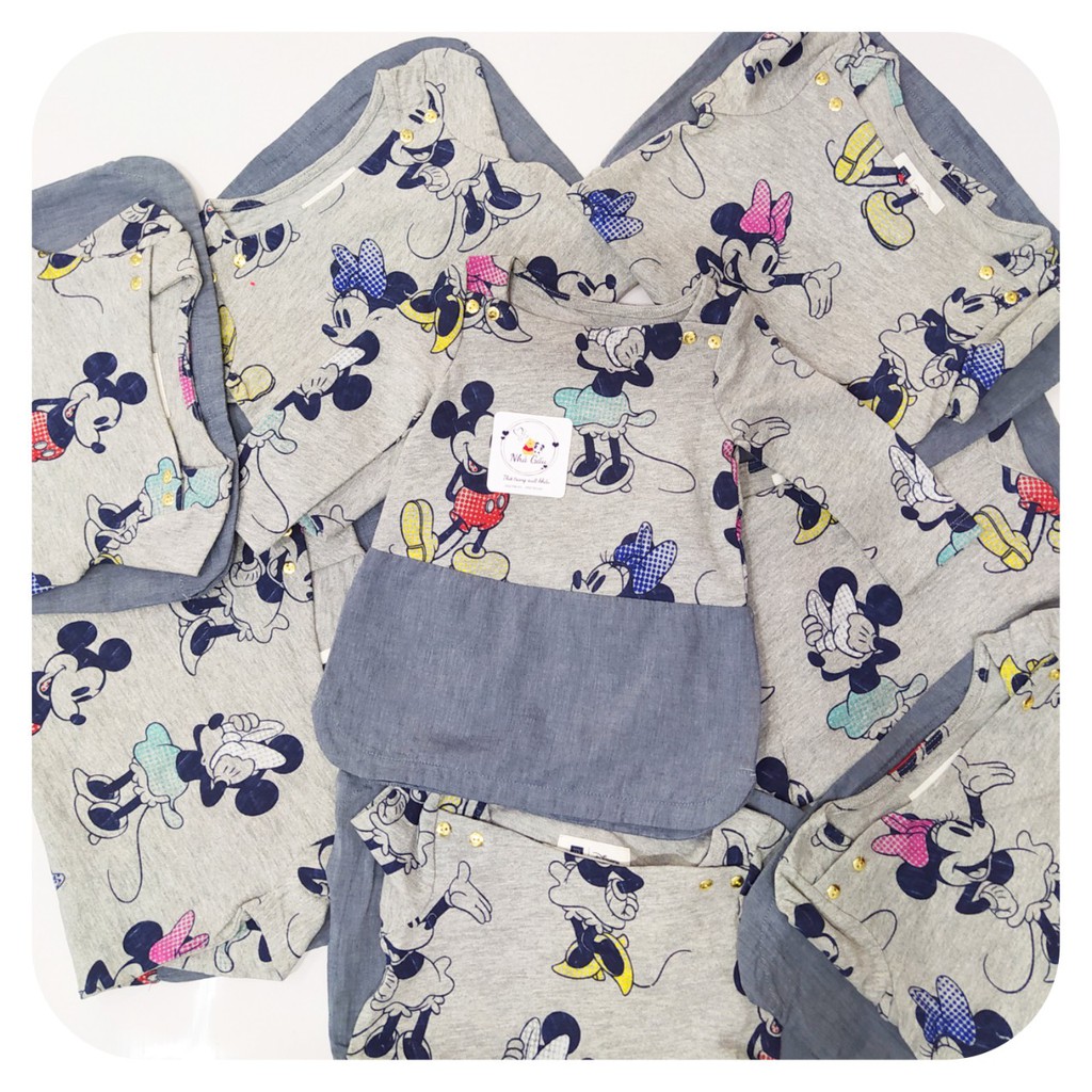 Đầm màu xám hình chuột Mickey cho bé gái NG0220