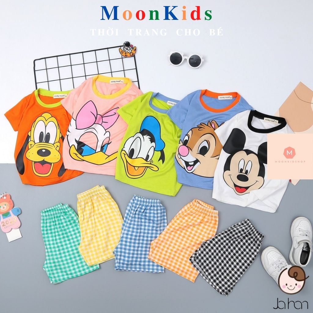 Bộ minky mom cho bé💝vải thun lạnh 100%💝đồ bộ cho bé từ 6-18kg,hàng có sẵn giao ngay