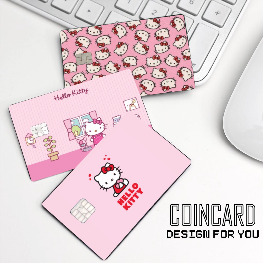 &quot; Hello Kitty &quot;( Decal dán Thẻ ATM, debit, thẻ từ, thẻ chung cư, bảo vệ thẻ) | Dán thẻ ATM COINCARD